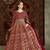 Red net embroidered anarkali salwar kameez
