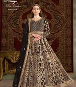 Black net embroidered anarkali salwar kameez