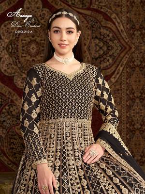 Black net embroidered anarkali salwar kameez 2