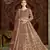 Brown net embroidered anarkali salwar kameez 