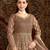Brown net embroidered anarkali salwar kameez 