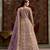 Lavender net embroidered anarkali salwar kameez 