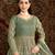 Green net embroidered anarkali salwar kameez 
