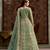 Green net embroidered anarkali salwar kameez 
