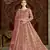 Peach net embroidered anarkali salwar kameez 