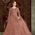 Peach net embroidered anarkali salwar kameez 