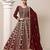 Maroon faux georgette embroidered anarkali salwar kameez 