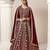 Maroon faux georgette embroidered anarkali salwar kameez 