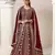 Maroon faux georgette embroidered anarkali salwar kameez 