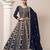 Blue faux georgette embroidered anarkali salwar kameez 