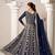 Blue faux georgette embroidered anarkali salwar kameez 