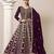 Burgundy faux georgette embroidered anarkali salwar kameez 