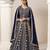 Blue faux georgette embroidered anarkali salwar kameez 