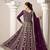 Burgundy faux georgette embroidered anarkali salwar kameez 