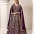 Burgundy faux georgette embroidered anarkali salwar kameez 