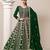 Green faux georgette embroidered anarkali salwar kameez 