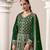 Green faux georgette embroidered anarkali salwar kameez 