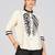 Women’s embroidered linen shirt in cream & black | casual office wear shirt