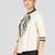 Women’s embroidered linen shirt in cream & black | casual office wear shirt