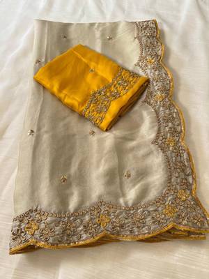 Light Grey Color Rangoli Silk Festive Wear Saree 2