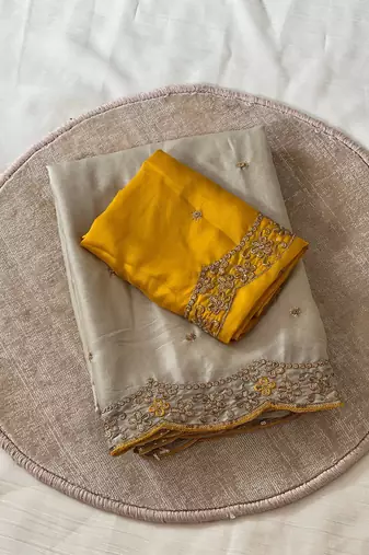 Light Grey Color Rangoli Silk Festive Wear Saree
