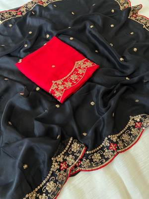 Black Color Rangoli Silk Festive Wear Saree 1