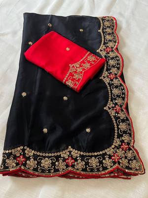 Black Color Rangoli Silk Festive Wear Saree 2
