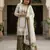 white and olive green silk blend palazzo set