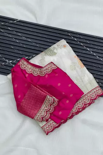 White Color Wedding Special Dola Silk Zari Weaving Saree