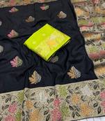 Black Color Meenakari Zari Weaving Dola SIlk Blnd Saree