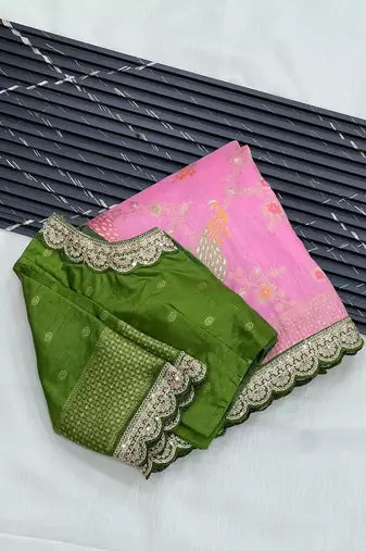 Pink Color Wedding Special Dola Silk Zari Weaving Saree