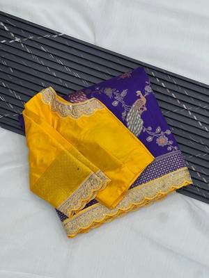 Purple Color Wedding Special Dola Silk Zari Weaving Saree 4