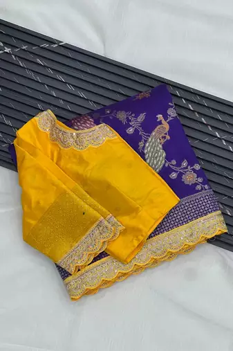Purple Color Wedding Special Dola Silk Zari Weaving Saree