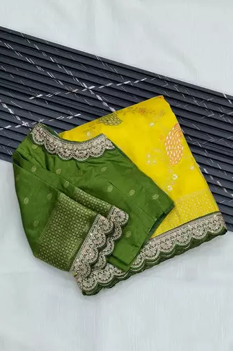 Yellow Color Wedding Special Dola Silk Zari Weaving Saree