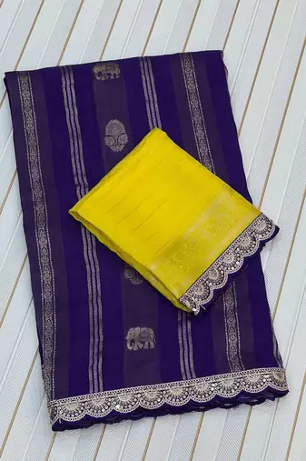 Purple Color Traditional Viscose Silk Saree