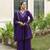 purple elegant purple & mustard kurta palazzo set with embroidered neckline & dupatta