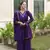 purple elegant purple & mustard kurta palazzo set with embroidered neckline & dupatta