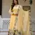 yellow faux georgette embroidered gown with dupatta heavy work