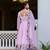 lavender faux georgette embroidered gown with dupatta heavy work