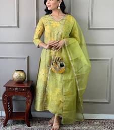 Women's Beautiful Printed Work Rayon Fabric Straight Kurta Pant and Dupatta Set