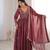 Maroon embroidered gown with pant & dupatta