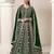 Green faux georgette embroidered anarkali salwar kameez 