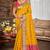 yellow patola silk blend woven work traditional saree