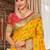 yellow patola silk blend woven work traditional saree