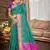 teal green patola silk blend woven work traditional saree