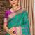 teal green patola silk blend woven work traditional saree