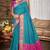 turquoise blue patola silk blend woven work traditional saree