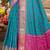 turquoise blue patola silk blend woven work traditional saree