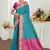 turquoise blue patola silk blend woven work traditional saree