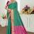 emerald green patola silk blend woven work traditional saree
